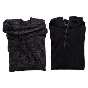Express & Black Jack Mens Pullover Long Sleeve Hooded Shirts Size Large Lot of 2